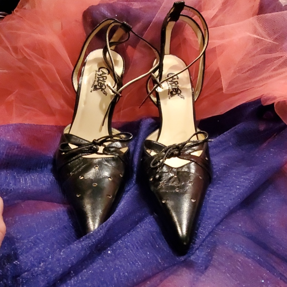 Vintage 1980s Carlos Santana ankle strap pumps